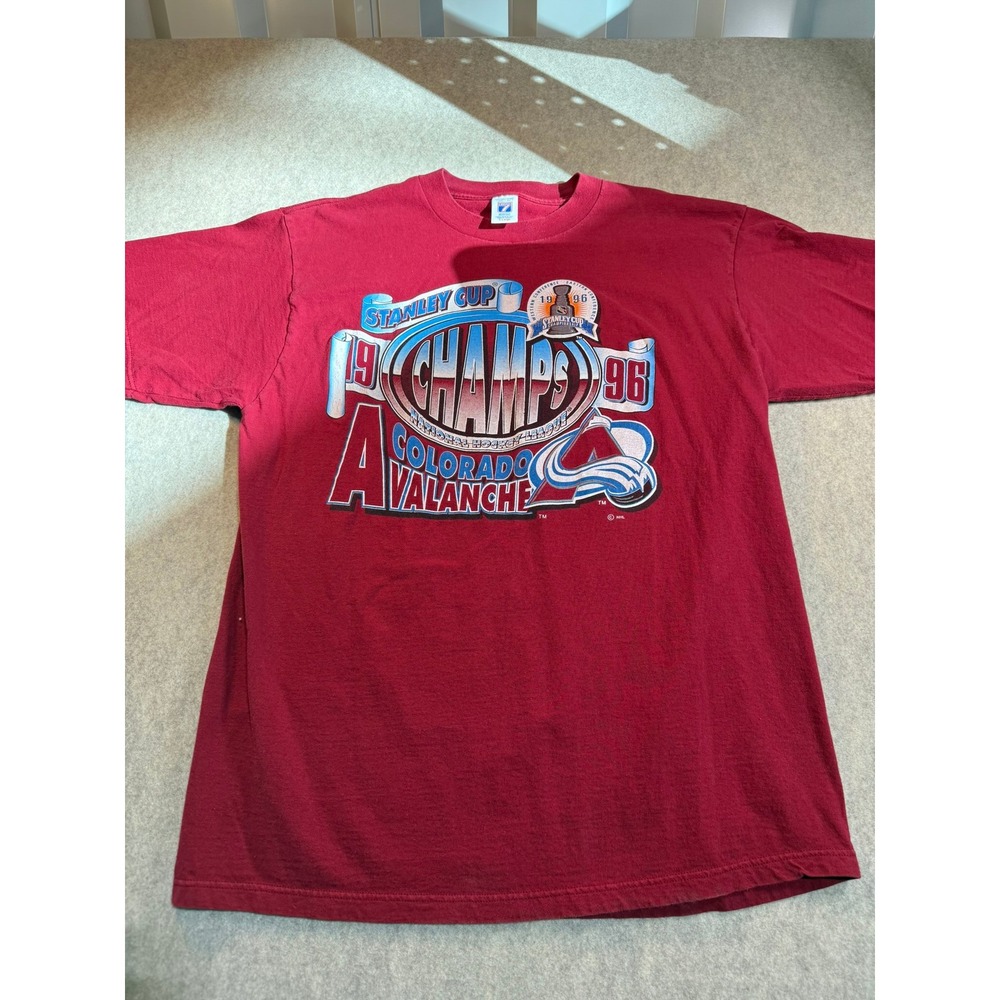 Vintage Colorado Avalanche 1996 Stanley Cup Champions Shirt Logo 7 Mens XL Red